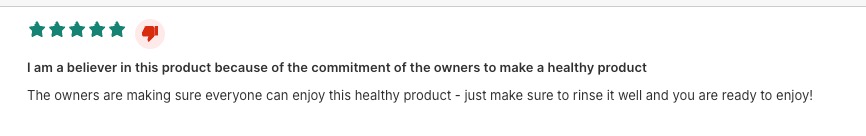 5-star review from customer who became a believer in Boostcous after speaking with the owners about their commitment to making a healthy product